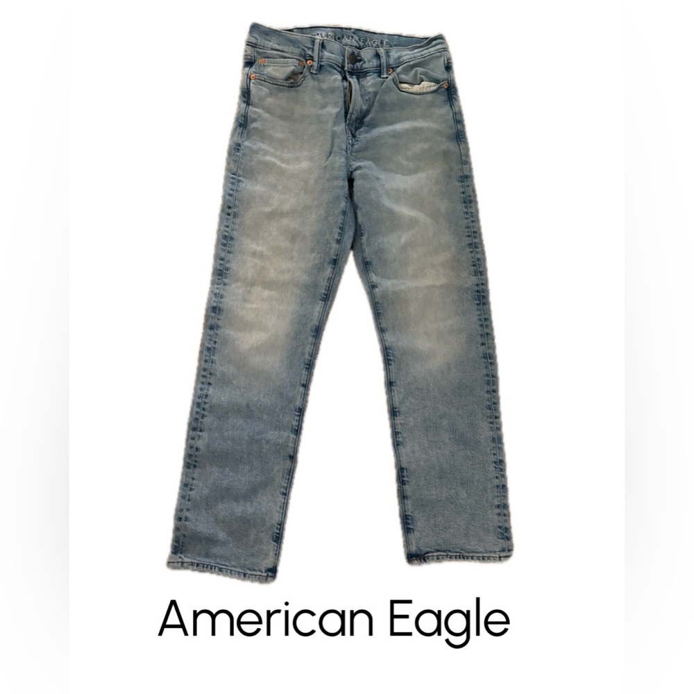 American Eagle Outfitters Men's Light Blue Straight Jeans